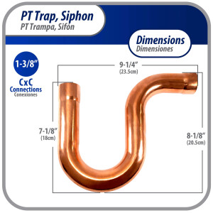 Appli Parts AP-PT138 Sifon de Cobre de 1-3/8 pulg Trampa de Aceite CxC Conexiones soldadas para aplicaciones de refrigeracion, aire acondicionado y plomeria Tuberia de Cobre ACR y tipo L Appli Parts AP-PT138 Sifon de Cobre de 1-3/8 pulg Trampa de Aceite CxC Conexiones soldadas para aplicaciones de refrigeracion, aire acondicionado y plomeria Tuberia de Cobre ACR y tipo L