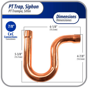 Appli Parts AP-PT078 Sifon de Cobre de 7/8 pulg Trampa de Aceite CxC Conexiones soldadas para aplicaciones de refrigeracion, aire acondicionado y plomeria Tuberia de Cobre ACR y tipo L Appli Parts AP-PT078 Sifon de Cobre de 7/8 pulg Trampa de Aceite CxC Conexiones soldadas para aplicaciones de refrigeracion, aire acondicionado y plomeria Tuberia de Cobre ACR y tipo L