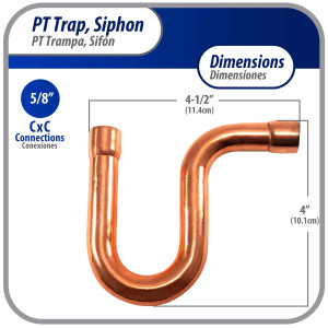 Appli Parts AP-PT058 Sifon de Cobre de 5/8 pulg Trampa de Aceite CxC Conexiones soldadas para aplicaciones de refrigeracion, aire acondicionado y plomeria Tuberia de Cobre ACR y tipo L Appli Parts AP-PT058 Sifon de Cobre de 5/8 pulg Trampa de Aceite CxC Conexiones soldadas para aplicaciones de refrigeracion, aire acondicionado y plomeria Tuberia de Cobre ACR y tipo L