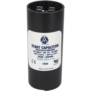 Appli Parts Condensador Capacitor Arranque 324-388 Mfd (microfaradios) uF 110-125 VAC remplazo universal para motores electricos de distintas aplicaciones 3.7cm Diametro 8.6cm Alto CON-324-110
