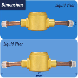 Appli Parts APSG-14AS Visor de Liquido 1/4 pulg Indicador de Humedad con conexiones Soldable con cuerpo solido para Sistemas de Refrigeracion y Aire Acondicionado compatible con refrigerantes CFC, HCFC, HFC