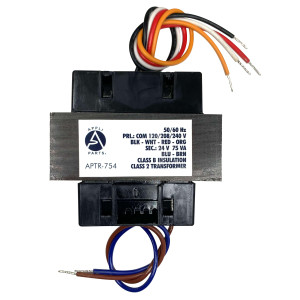 Appli Parts APTR-754 Transformador de 120/208/240 V a 24 V 75 Va, ATR-754 / LTT7541F Base Simple, Modelo , Aislamiento Clase B, Transformador Clase 2 Appli Parts APTR-754 Transformador de 120/208/240 V a 24 V 75 Va, ATR-754 / LTT7541F Base Simple, Modelo , Aislamiento Clase B, Transformador Clase 2