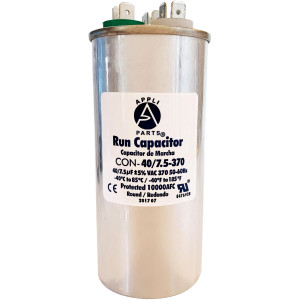Appli Parts Condensador Capacitor de Marcha 40+7.5 Mfd uF (microfaradios) 370VAC CBB65 Universal Aire acondicionado y otras aplicaciones Redondo UL E476928 5cm Ancho 12cm Alto CON-40/7.55-370-R