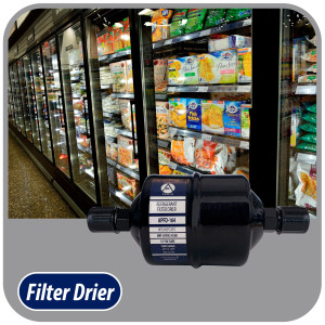 Appli Parts APFD-164 Filtro Secador 1/2 pulg para linea Liquido para Sistemas de Refrigeracion y aire acondicionado 164 SAE Rosca Universal Unidireccional 178mm Largo 76mm Ancho
