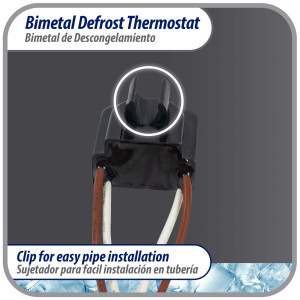 Appli Parts APBT-B261P Bimetal Termico 4 Cables Abre 7C y Cierra -4C con 4 conectores, Remplazo para Mabe, Remplaza BIM-261, Atlas Millenium, Innovacion, Termodisco