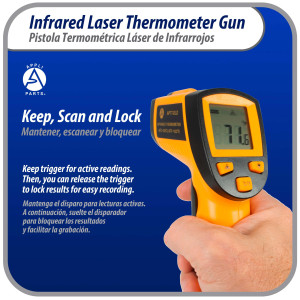 Appli Parts APTT-DLD Termometro Pistola Laser Infrarrojo -50 C a 550 C para aplicaciones de Refrigeracion y Calefaccion Appli Parts APTT-DLD Termometro Pistola Laser Infrarrojo -50 C a 550 C para aplicaciones de Refrigeracion y Calefaccion