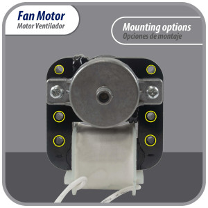 Appli Parts APFM-6122 8 W Motor Ventilador, 110 V, 50/60 Hz, 0.15 A, 3000 rpm, rotacion CCW remplazo Universal para Evaporadores numeros originales DAI6122 y otros