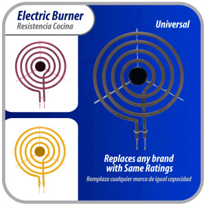 Appli Parts WB30X253 Resistencia Cocina Estufa 4 Vueltas, 8 pulg, 240 V, Compatible General Electric SP21YA, WB30K10003, 404072, SU202, SP21YA, TS4W8221, Y04000035, WB30T10071, 5304431015, 5303015715
