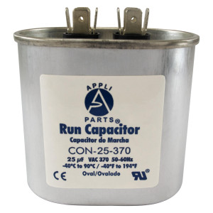 Appli Parts Condensador Capacitor de Marcha 25 Mfd uF (microfaradios) 370VAC CBB65 Universal Aire acondicionado y otras aplicaciones Ovalado UL E476928 cm Alto cm Ancho CON-25-370