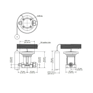 Danfoss 067B3347 Elemento TXV R404,R507, Flare, TE 12, Ecualizacion Externa 1/4 pulg, Tubo Capilar 300 mm, -40 a 10 C incluye 067B0577