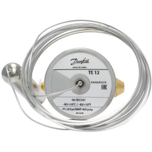 Danfoss 067B3347 Elemento TXV R404,R507, Flare, TE 12, Ecualizacion Externa 1/4 pulg, Tubo Capilar 300 mm, -40 a 10 C incluye 067B0577