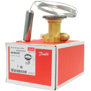 Danfoss 067B3347 Elemento TXV R404,R507, Flare, TE 12, Ecualizacion Externa 1/4 pulg, Tubo Capilar 300 mm, -40 a 10 C incluye 067B0577