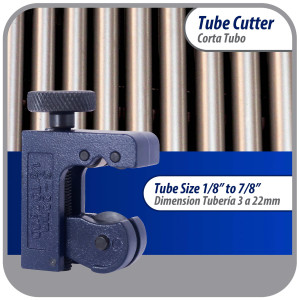 Appli Parts APT-TC128 Corta Tubo Mini para Cobre, Aluminio, Acero, PVC desde 1/8 pulg hasta 7/8 pulg (3-22 mm) para Profesionales y Bricolaje
