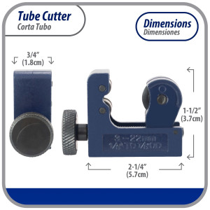 Appli Parts APT-TC128 Corta Tubo Mini para Cobre, Aluminio, Acero, PVC desde 1/8 pulg hasta 7/8 pulg (3-22 mm) para Profesionales y Bricolaje