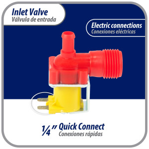 Appli Parts APIV-1111 Valvula Solenoide Sencilla 120 V para Refrigerador y Fabricador de Hielo, 50/60 Hz, Conexion de entrada 3/4 pulg NPT y salida 1/4 pulg