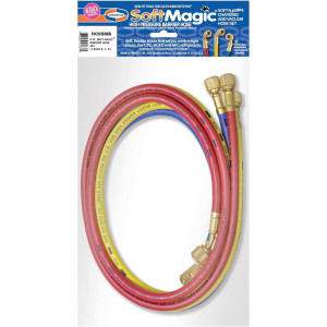 Uniweld HC6SMB 72 pulg, Mangueras para Manometros, Roja, Amarilla y Azul, 1/4 pulg Conexion, para uso en Refrigeracion y Aire Acondicionado, CFC,HCFC,HFC, Soft Magic Barrier Uniweld HC6SMB 72 pulg, Mangueras para Manometros, Roja, Amarilla y Azul, 1/4 pulg Conexion, para uso en Refrigeracion y Aire Acondicionado, CFC,HCFC,HFC, Soft Magic Barrier