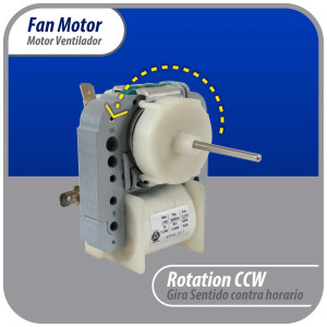 Appli Parts APFM-317 11.5 W Motor Ventilador, 110 V, 50/60 Hz, 0.21 A, 3000 rpm, rotacion CCW, para Evaporadores de Refrigeradores remplaza numeros de parte original WR60X30349, WR60X190, WR60X182 y otros