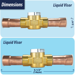 Appli Parts APSG-34S Visor de Liquido 3/4 pulg Indicador de Humedad con conexiones Soldable con cuerpo extraible para Sistemas de Refrigeracion y Aire Acondicionado compatible con refrigerantes CFC, HCFC, HFC