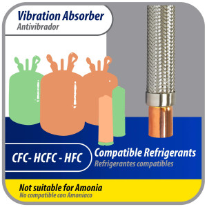 Appli Parts APVE-158 Antivibrador 1-5/8 pulg Soldable Eliminador de Vibracion 43cm Largo 400psi presion maxima de trabajo y 3.265psi presion de rotura