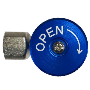 Appli Parts APQC-134L Acople Rapido Refrigeracion y Aire Acondicionado Automotriz para carga y servicio R-134 Baja azul, adaptador de bronce, conexion de 1/4 de pulg