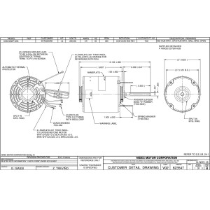 US Motors 1/2 hp 825 rpm, 8 polos, 1 eje, OPEN Cerramiento, 1 velocidad, 5.6 diametro, 2.8 A, Reversible, 208-230 V, 60 hz, 1 ph, 12.5 mfd/370 VAC Capacitor 7041 K055SEP0655862B
