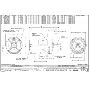 US Motors 1/2 hp 1725 rpm, 208-230 V-460 V/3ph/60 hz ODP D12P2AH