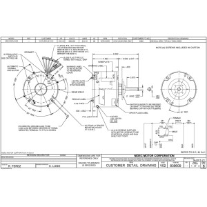 US Motors Rescue 1/3-1/6 hp 1075 rpm, 6 polos, 1 eje, TEAO Cerramiento, 2velocidad 5.6 diametro, CCW, Lead End, Reversible, 208-230 V, 60 hz, 1 ph, 5 mfd/370 VAC Capacitor 5462 K055WDJ0404012B