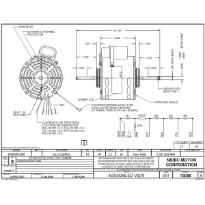 US Motors 1/6 hp 1500 rpm, 6 polos, 2 ejes, 4 velocidades, 5.6 diametro, CCW, Lead End 115v, 60 hz, 1 ph, 5 mfd/370 VAC Capacitor 6213-9269 K048NCT0182011B 8525
