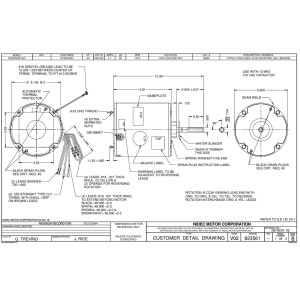US Motors 1868H Mojave 3/4 Hp 1075 rpm, 6 polos, 1 eje, TEAO, 1 velocidad, CCW, Lead End, Reversible, 208-230 V, 60 hz, 1 ph, 10 mfd/370 VAC Capacitor K055WEK0627012B, Sirve 3731 3735 S81-131