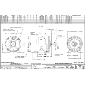 US Motors 1/3 hp 1725 rpm, 208-230 V-460 V/3ph/60 hz ODP D13P2AH