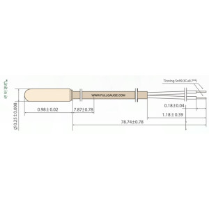Full Gauge SB70 Sensor NTC con cable 3.2 m doble aislamiento, polyester termoplastico, sensor fundido al cable, rango de temperatura -50 a 105 C (-58 a 221 F), alta resistencia para ambientes humedos
