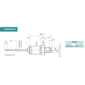 Full Gauge SB69-100A Transductor de Presion, 1/4 pulg SAE Macho, 0-100 Psi (0-6 bar), Suministro 8-32 VDC, Salida 4-20mA, Rango Temp -40 to 212 F (-40 to 100 C)