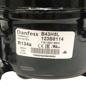 Danfoss B43H5L 1/10HP R134a Compresor Fraccionario de Refrigeracion LBP 115/1/60 (V/Ph/Hz) 123B8114 RSIR