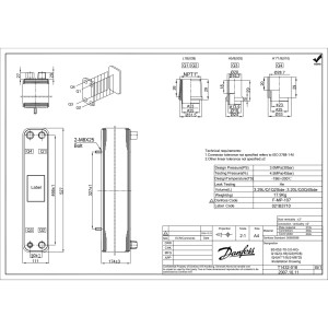 Danfoss 021B3710 Intercambiador De Calor 12.5 Ton B3-052-70-3.0-HQ 12.5TR
