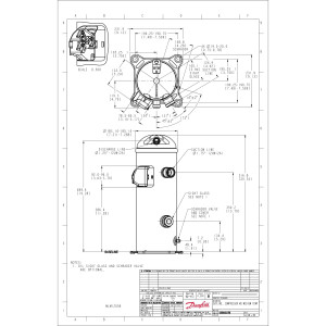 Danfoss MLZ058T2LQ9A 7.5 HP MBP Compresor Scroll de Refrigeracion 208-230/3/60 (V/Ph/Hz) R404, R407, R507, R452, R134, R513, R22, R448, R449 Valvulas Rotolock V02, V05, aceite POE 121L8817