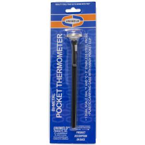 Uniweld 69901 Termometro Analogico de Bolsillo, Dial de 1 pulgada, Doble Escala de temperatura, -40 a 70 C, -40 a 160 F, Sonda de Acero Inoxidable Uniweld 69901 Termometro Analogico de Bolsillo, Dial de 1 pulgada, Doble Escala de temperatura, -40 a 70 C, -40 a 160 F, Sonda de Acero Inoxidable