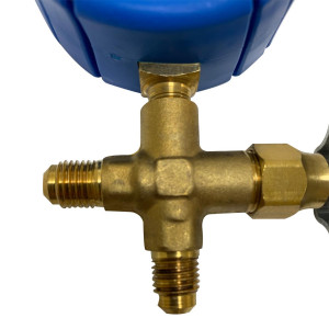 Appli Parts APMG-A3L Manometro Sencillo Baja presion R134/R22/R404/R410 analogo con escala de temperatura en Fahrenheit y conexiones de 1/4 de pulg