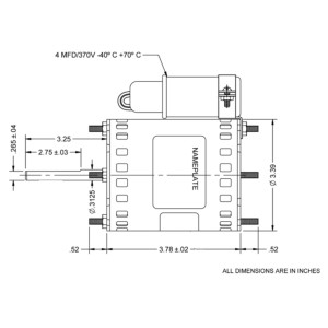 US Motor 9721 1/12 1/20Hp 1550 rpm, 4 poles, 1 shaft, OAO Enclosure, 3.3 diameter, Reversible, 115V-230V/50-60Hz/1Ph 9721 K033DGV1434014B 9.45cm carcaza, 8.12cm eje reemplaza SE8888
