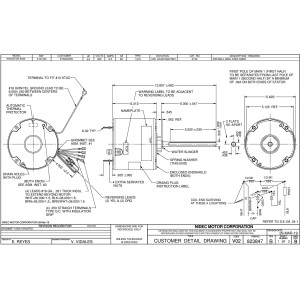 US Motors 3/4 hp 1075 rpm, 6 polos, 1 eje, TEAO Cerramiento, 1 velocidad, 5.6 diametro, CW, Lead End Reversible 460 V, 60 hz, 1 ph, 10 mfd/370 VAC Capacitor 3742 K055TDR8455014B