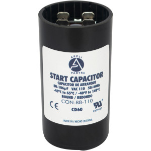 Appli Parts Condensador Capacitor Arranque 80-106 Mfd (microfaradios) uF 110-125 VAC remplazo universal para motores electricos de distintas aplicaciones 3.7cm Diametro 7cm Alto CON-88-110

