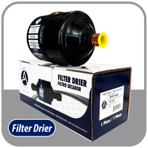 Appli Parts APFD-164S Filtro Secador 1/2 pulg para linea Liquido para Sistemas de Refrigeracion y aire acondicionado 164S ODF Soldable Universal Unidireccional 178mm Largo 76mm Ancho