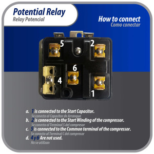 Appli Parts APPR-068 Relay Potencial 068, Voltaje de Bobina 502 V, Recogida Minima 325 V, Recogida Maxima 345 V, Caida Maxima 135 V, 50/60Hz Remplazo universal para unidades de refrigeracion y aire acondicionado