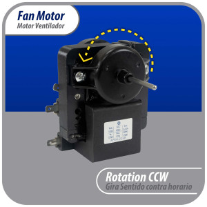 Appli Parts APFM-2268 Motor Ventilador para evaporadores de refrigeradoras 110 V, 60 Hz, 0.12 A, 7.5 W, 2500 rpm, CCW Giro contrario a las agujas del reloj, eje 2.8cm Sirve 200D2940P001C, 200D2940P002, P009, WR01F02268 