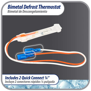 Appli Parts APBT-FT2076 Bimetal Termico Tipo Asiatico 2 Cables Fusible Temperatura 76 C con cables Amarillo y Blanco, Remplaza BIM-2076, Sanyo Termodisco