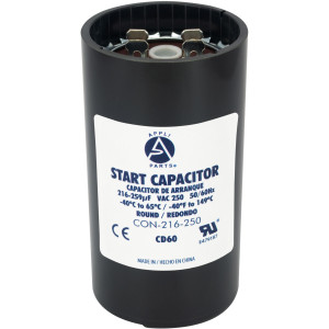 Appli Parts Condensador Capacitor Arranque 216-259 Mfd (microfaradios) uF 250 VAC remplazo universal para motores electricos de distintas aplicaciones 4.6cm Diametro 8.6cm Alto CON-216-250

