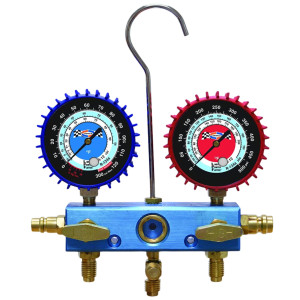 Uniweld Juego Manometro Automotriz 60pulg Soft Magic R134a/R-1234yf con Acoples 90478/90479 Esfera 2-1/2 LPF 90008