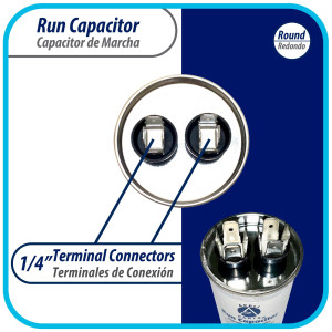 Appli Parts Condensador Capacitor de Marcha 12.5 Mfd uF (microfaradios) 370VAC CBB65 Universal Aire acondicionado y otras aplicaciones Redondo UL E476928 7.6cm Alto 4.1cm Ancho CON-112.5-370-R