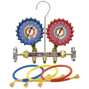 Uniweld QS4L3H Juego Manometro Completo (R-410a/R-22r/R-404a) Psi/ F con Mangueras 3 pies Uniweld QS4L3H Juego Manometro Completo (R-410a/R-22r/R-404a) Psi/ F con Mangueras 3 pies