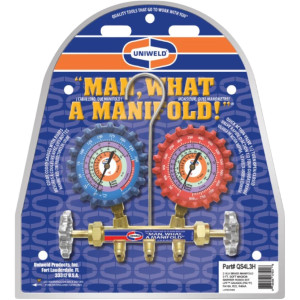 Uniweld QS4L3H Juego Manometro Completo (R-410a/R-22r/R-404a) Psi/ F con Mangueras 3 pies