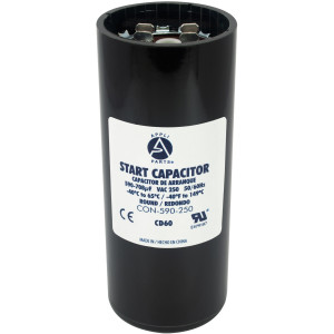 Appli Parts Condensador Capacitor Arranque 590-708 Mfd (microfaradios) uF 250 VAC remplazo universal para motores electricos de distintas aplicaciones 4.6cm Diametro 11cm Alto CON-590-250
